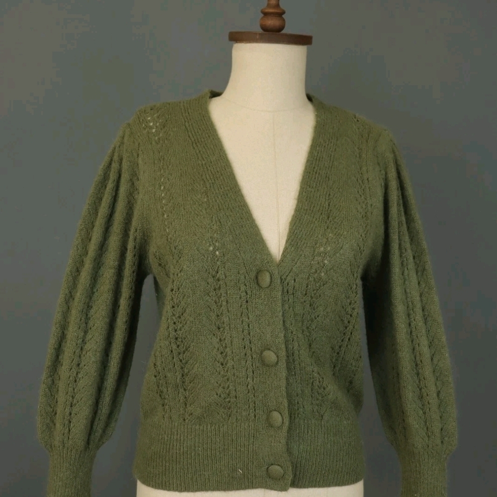 Sezane Green Cardigan